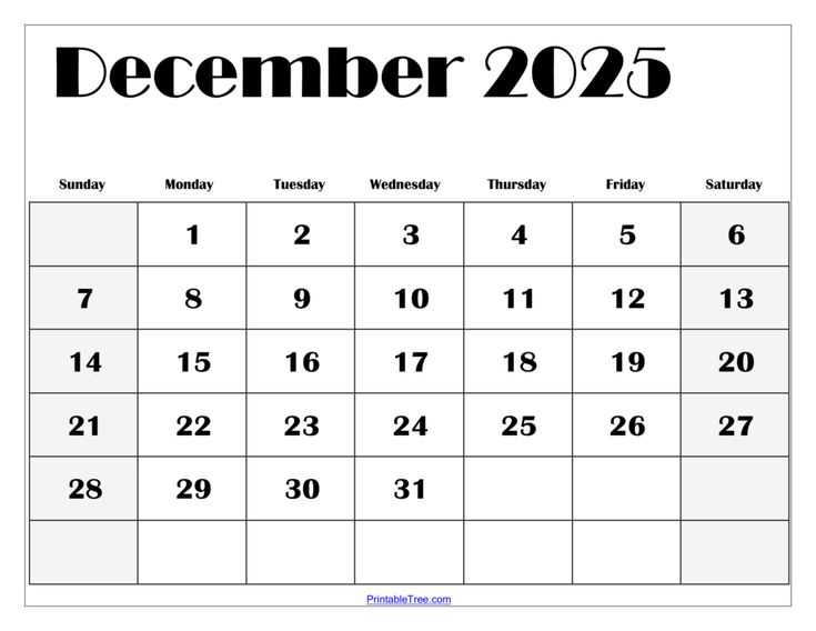 calendar template december 2025