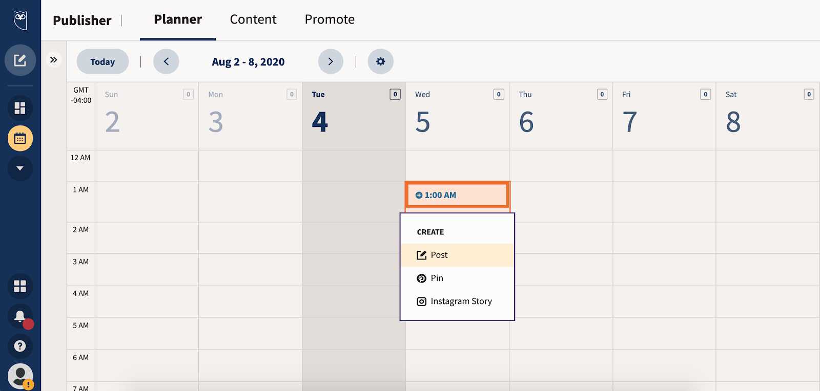 hootsuite social media calendar template