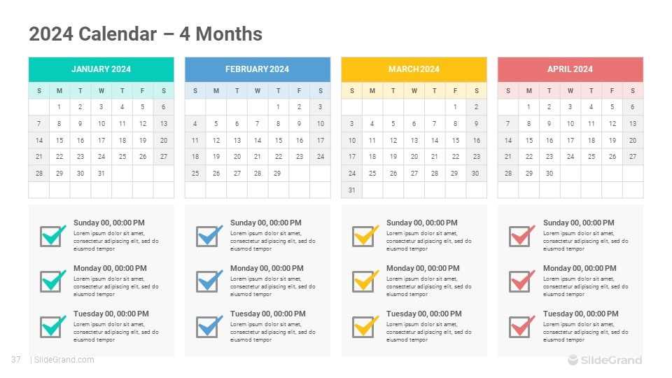 calendar in ppt template