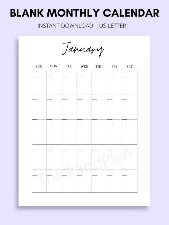 perpetual monthly calendar template