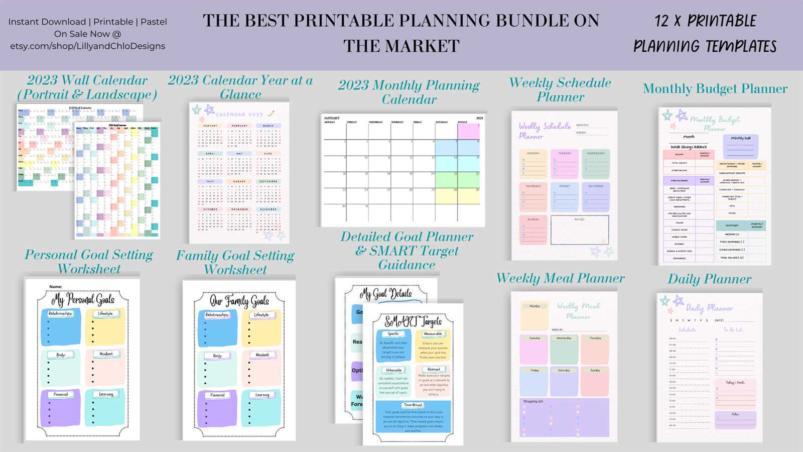 goal setting calendar template