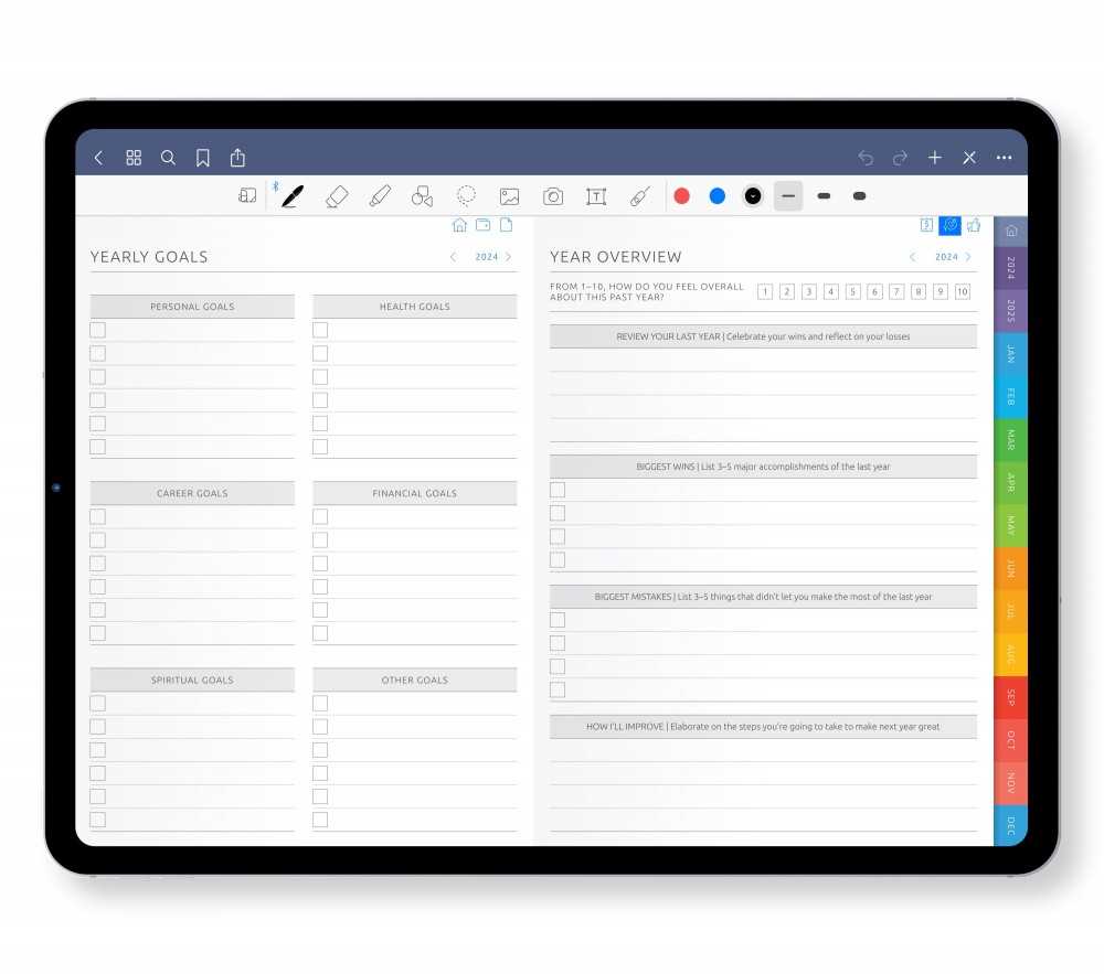 good notes calendar template