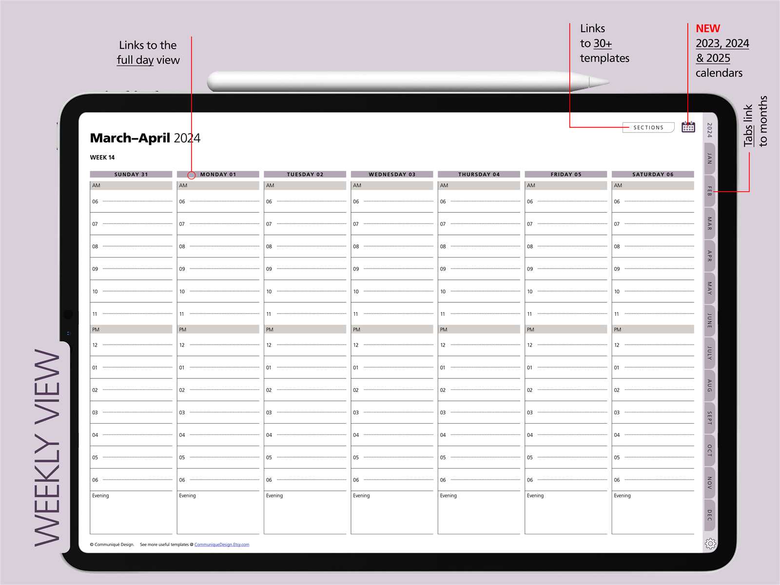 goodnotes calendar template