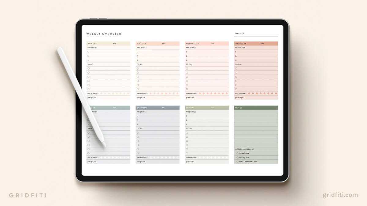 goodnotes calendar template