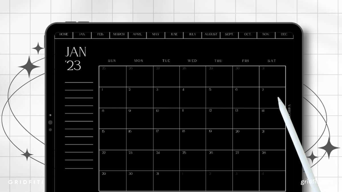 goodnotes free calendar template