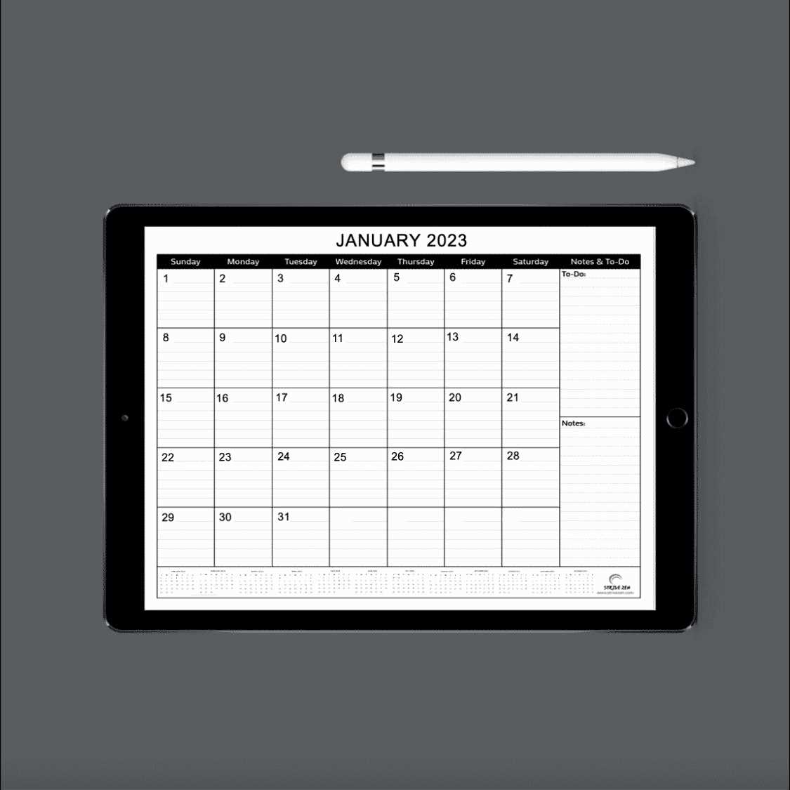 goodnotes free calendar template