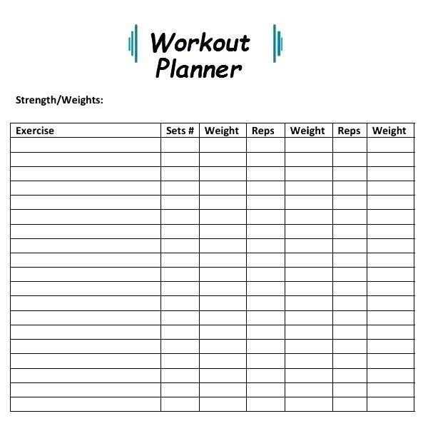 workout calendar template editable