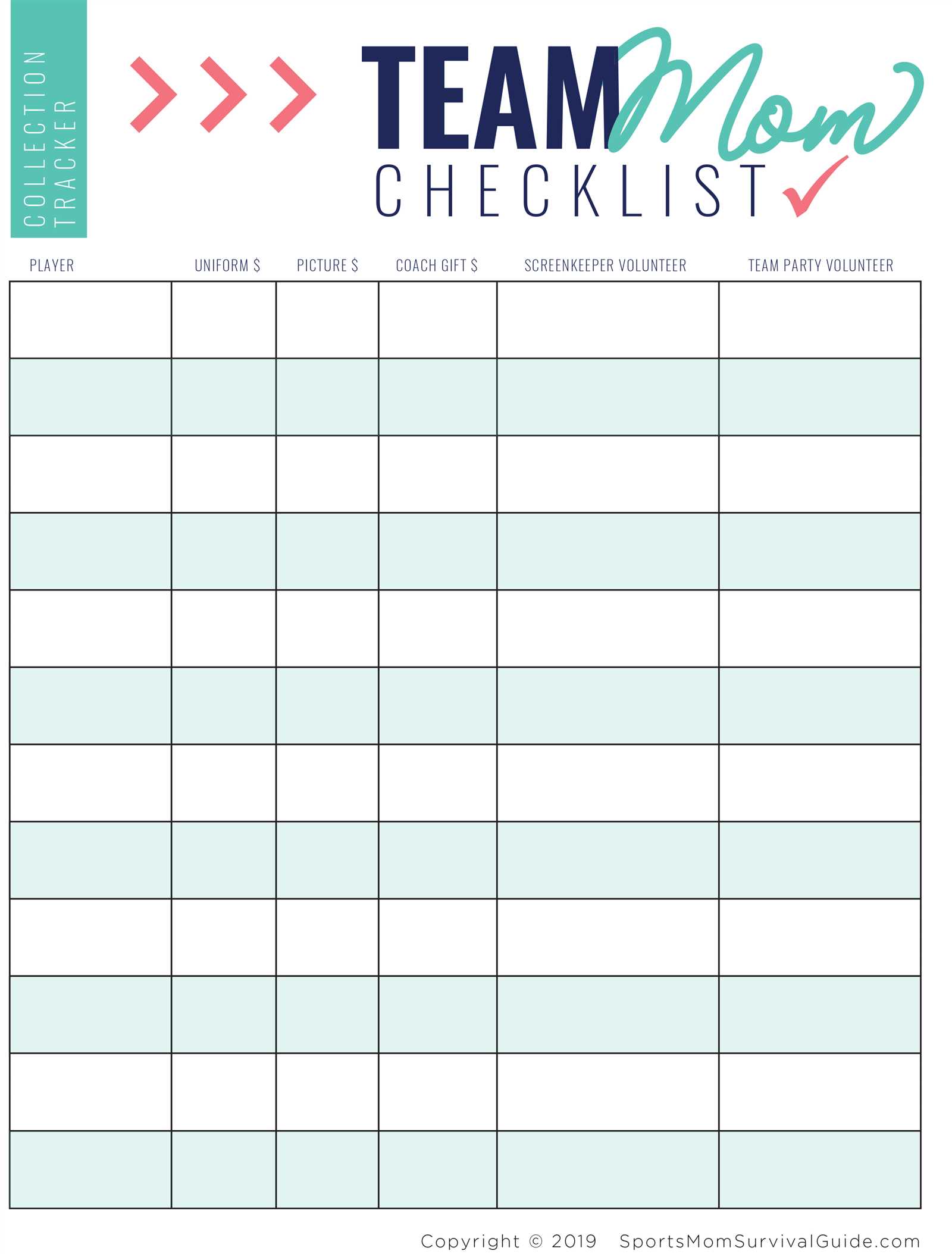 parent volunteer calendar template