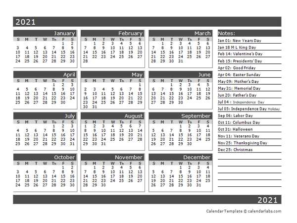 full page monthly calendar template