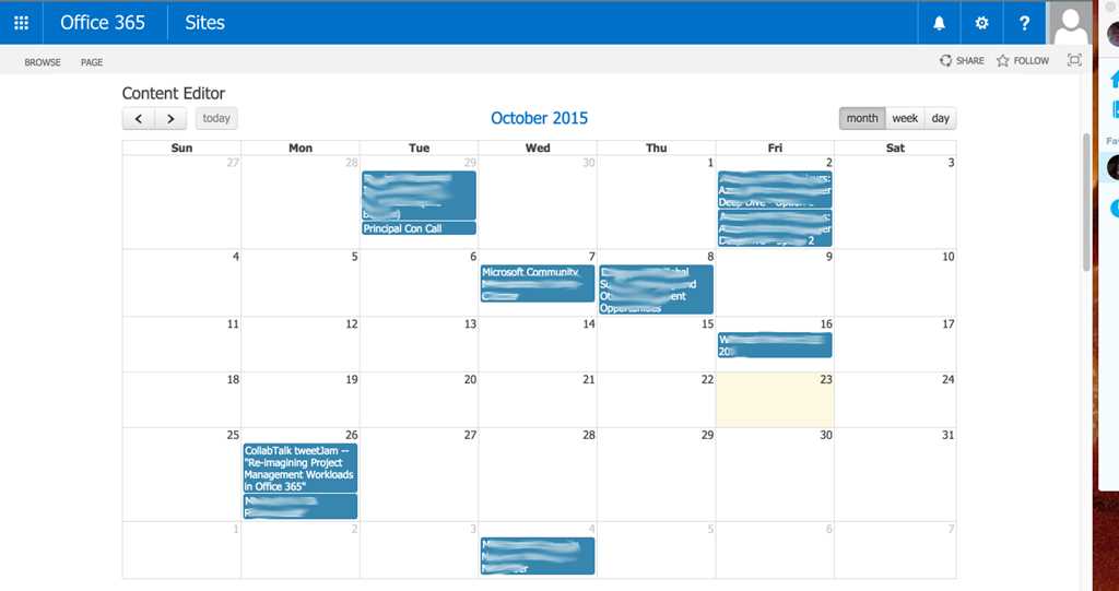 sharepoint calendar templates