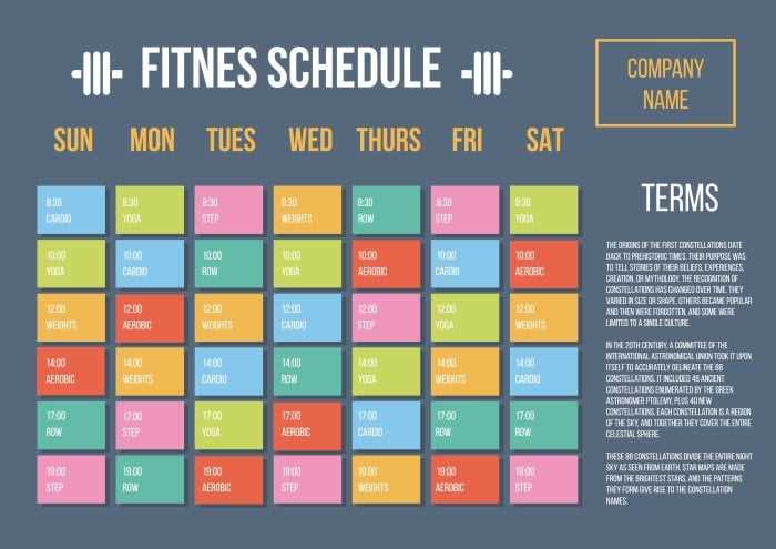 gym calendar template