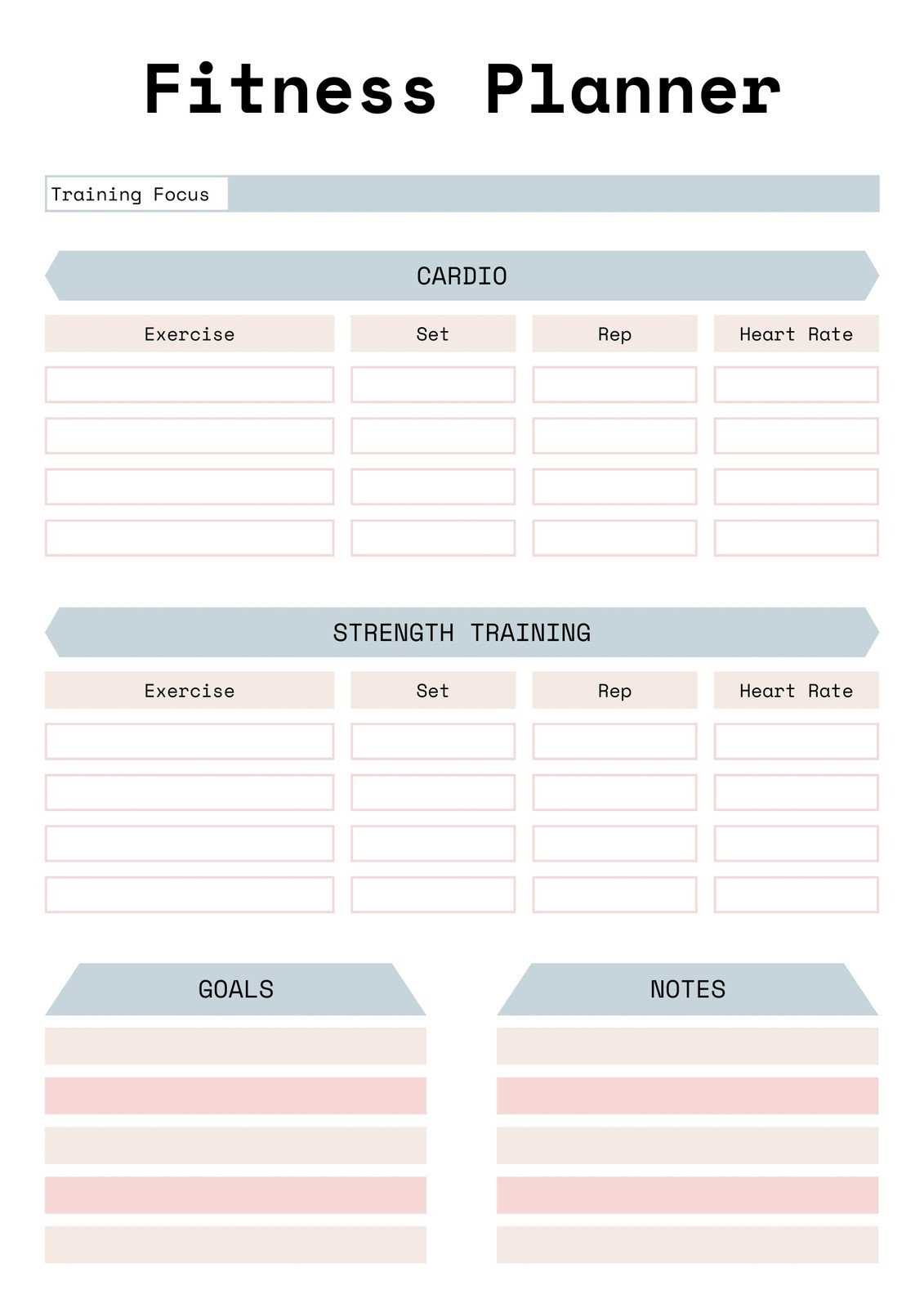 gym calendar template