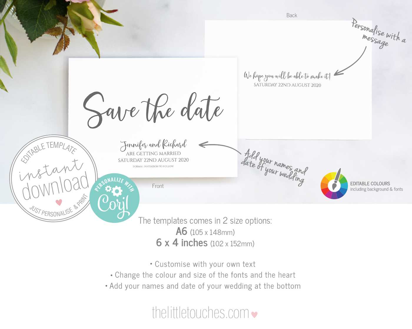 downloadable save the date calendar template