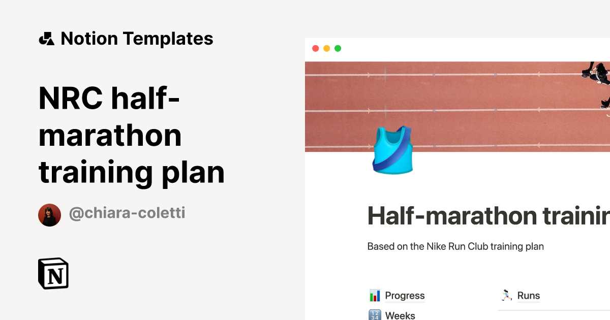 half marathon training calendar template