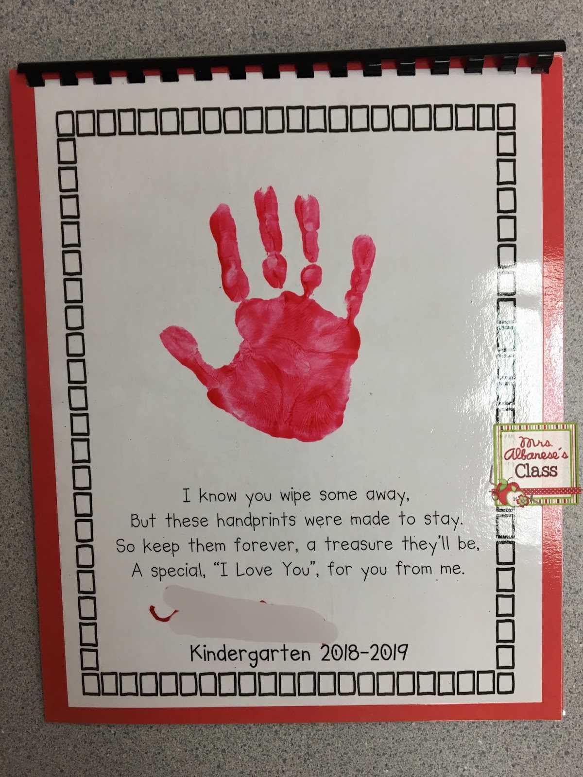 handprint calendar template