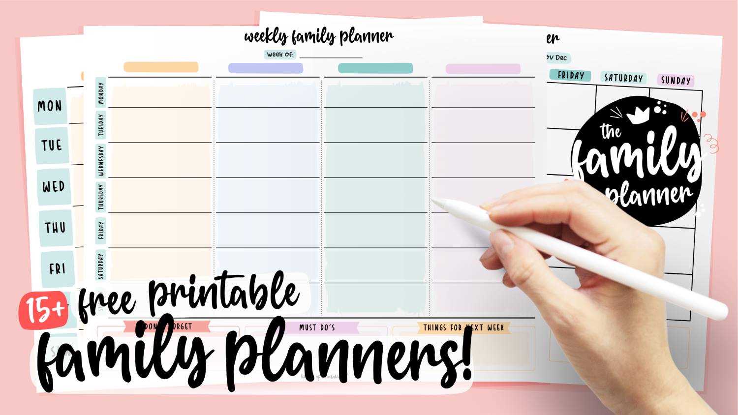 weekly calendar planning activity template