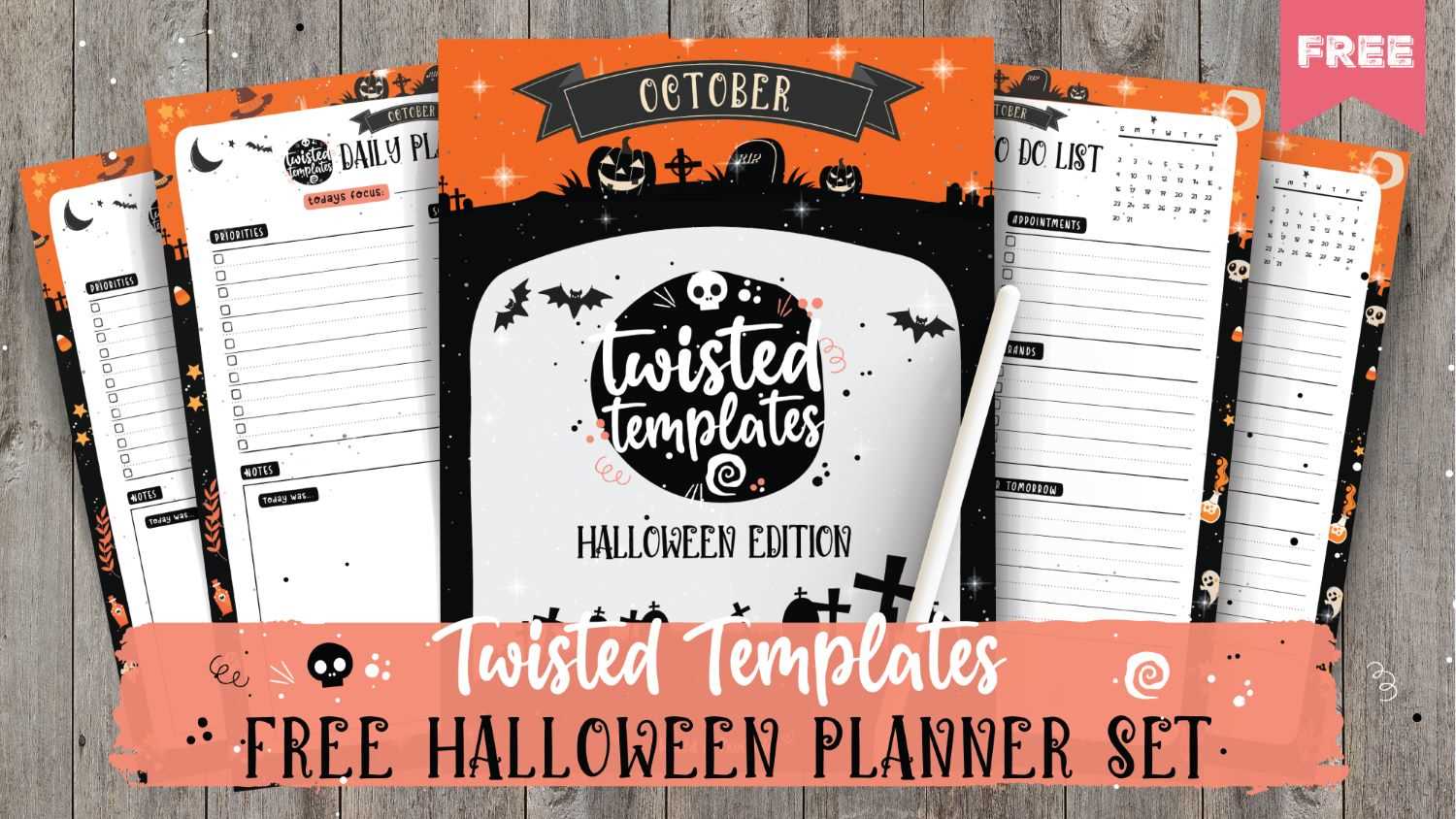 halloween themed calendar template