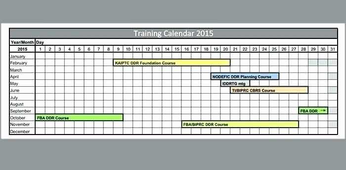 training schedule training calendar template