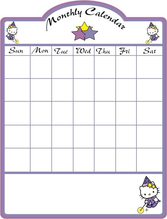 hello kitty calendar template