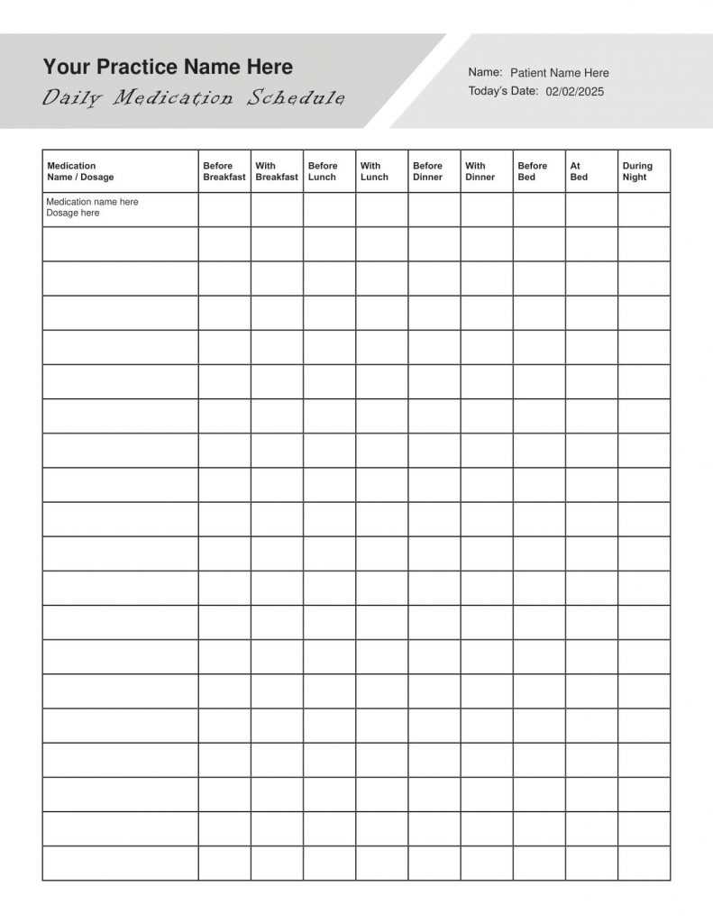 monthly medication calendar template