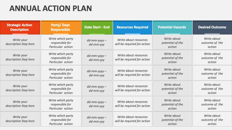 action plan calendar template