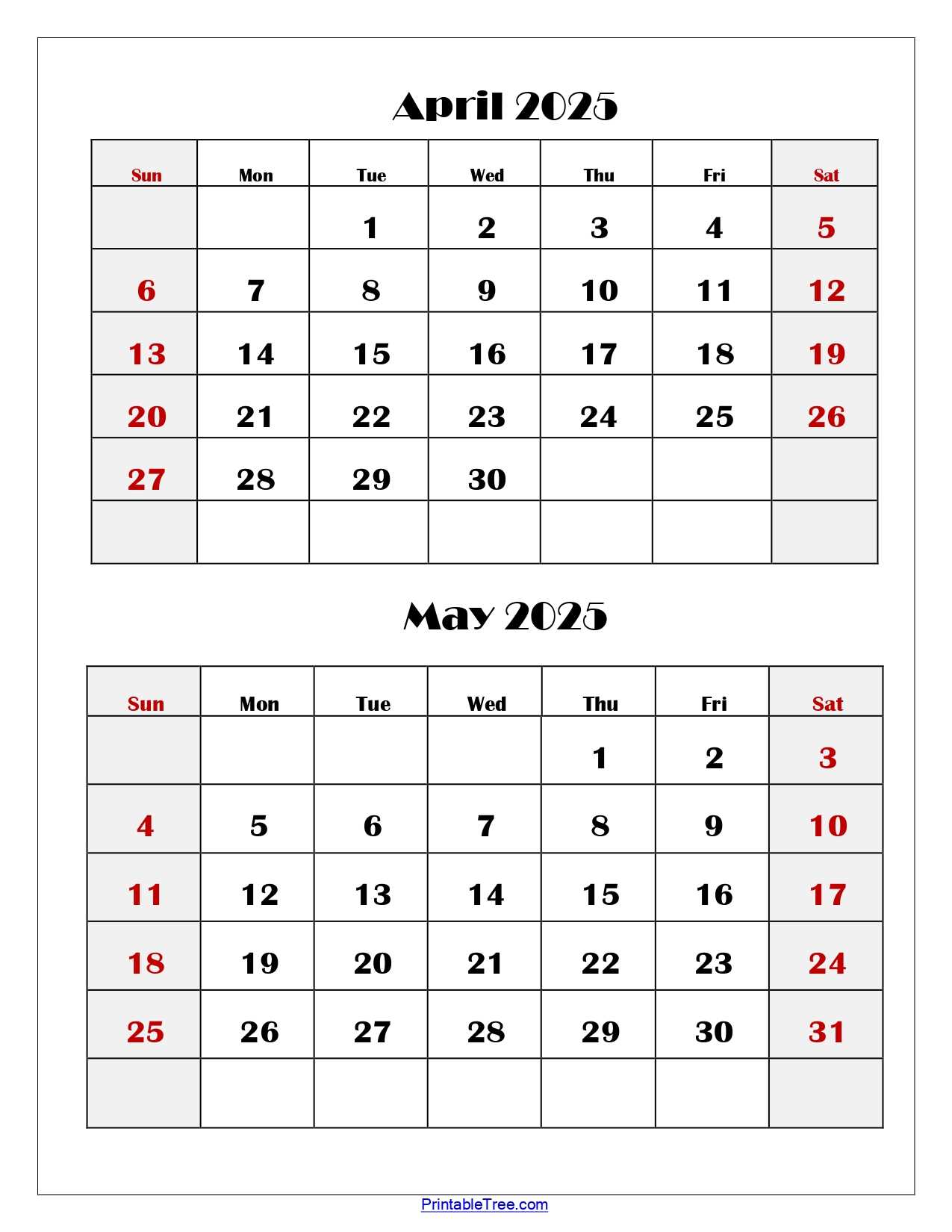 printable april 2025 calendar template