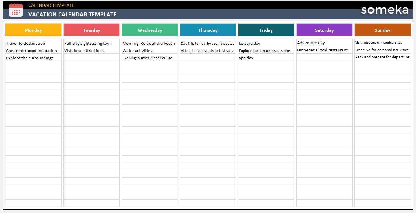 holiday calendar template