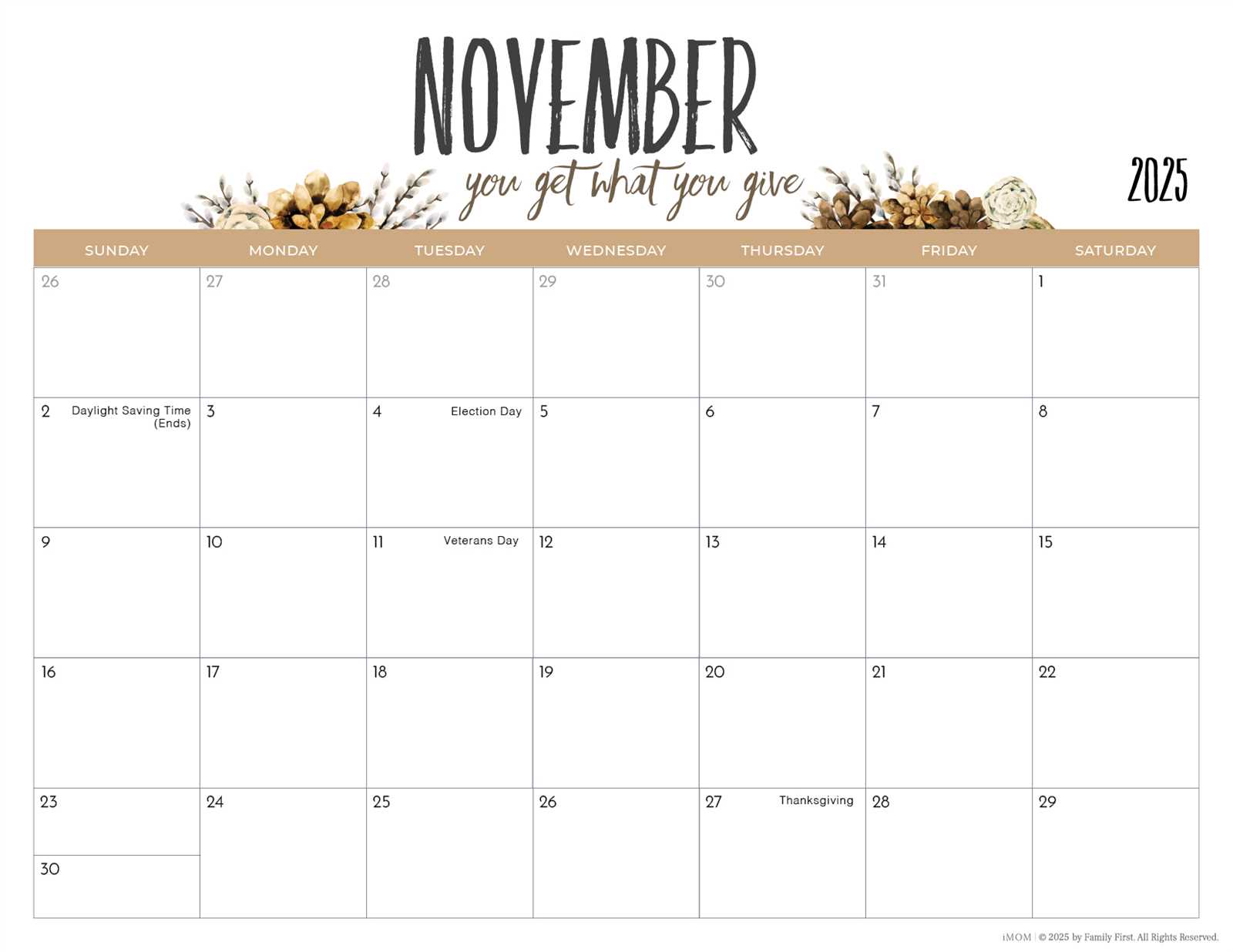 holiday themed calendar template