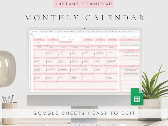 easy to edit calendar template