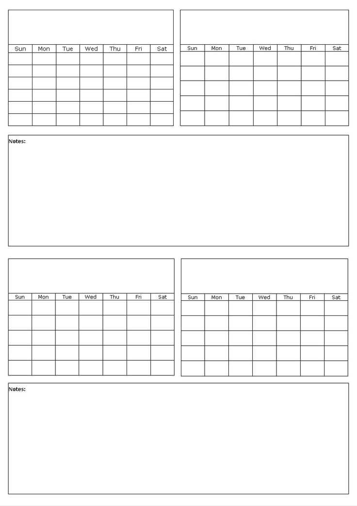 free four month calendar template