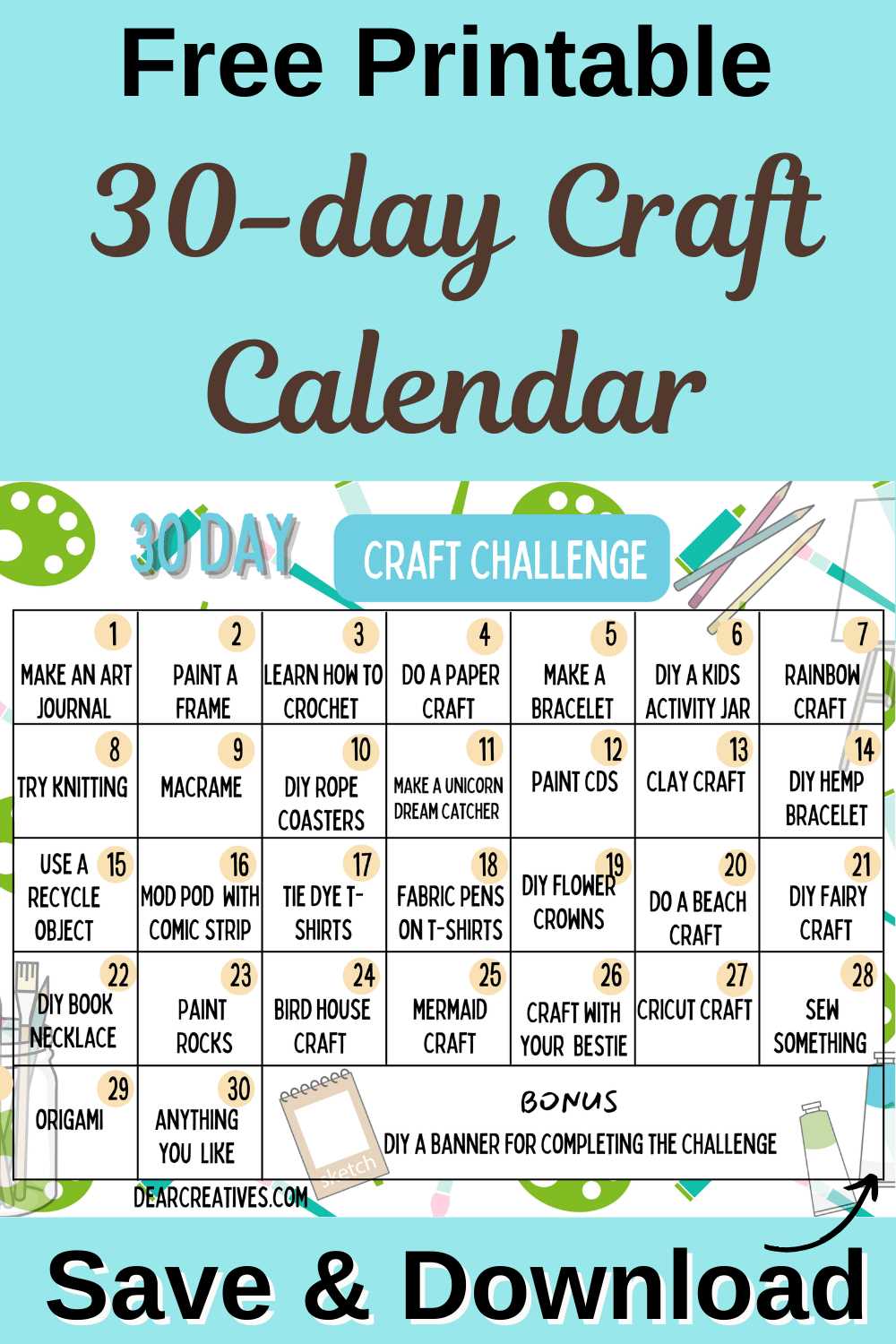 30 day workout calendar template