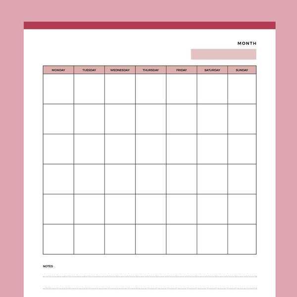 sunday monday calendar template