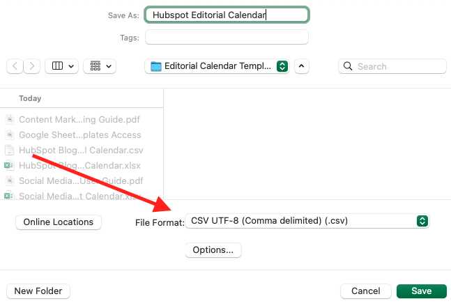 hubspot editorial calendar template