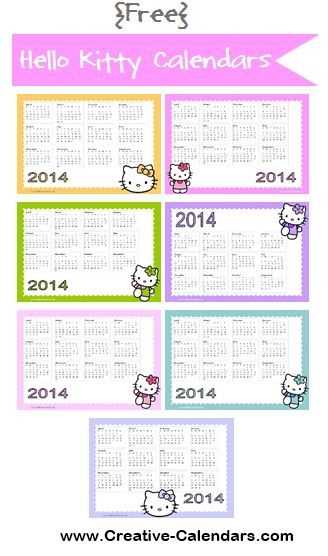 hello kitty calendar template