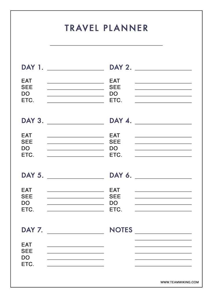 travel itinerary calendar template