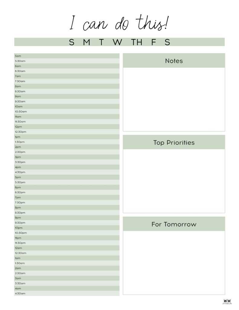 free 5 day week calendar template