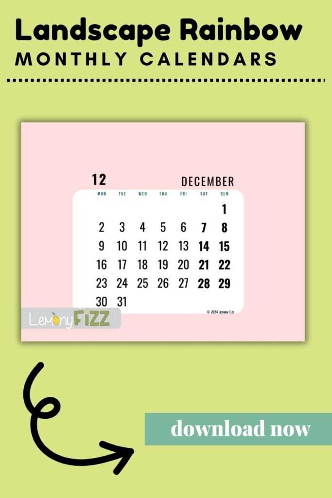 understated calendar template