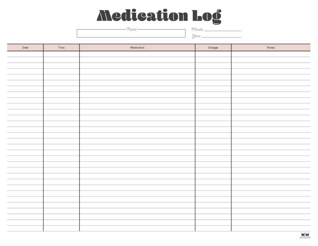 monthly medication calendar template