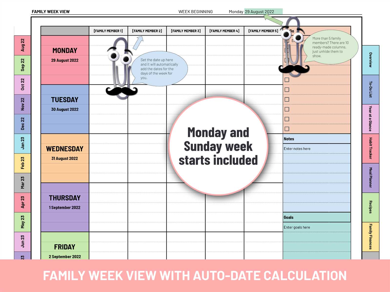 family calendar template