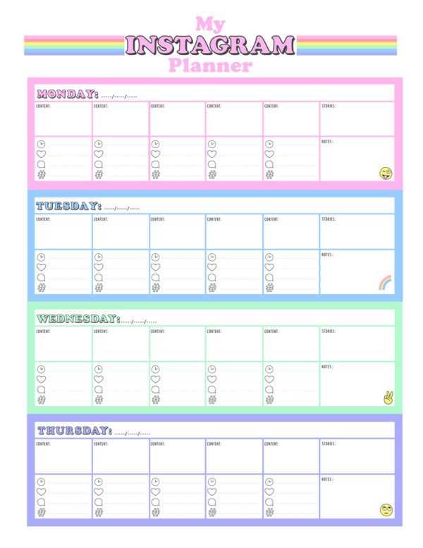 ig content calendar template