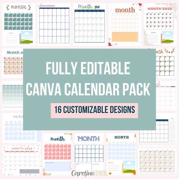 customizable cute blank calendar template