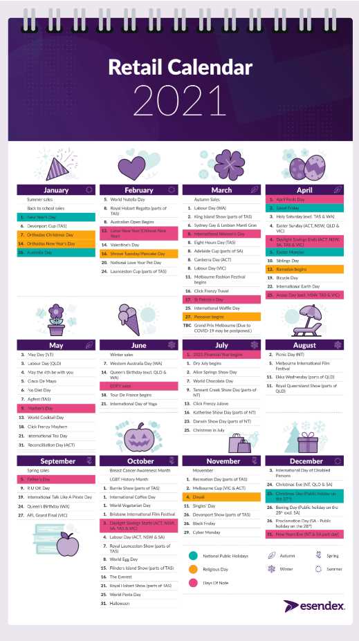 retail marketing calendar template