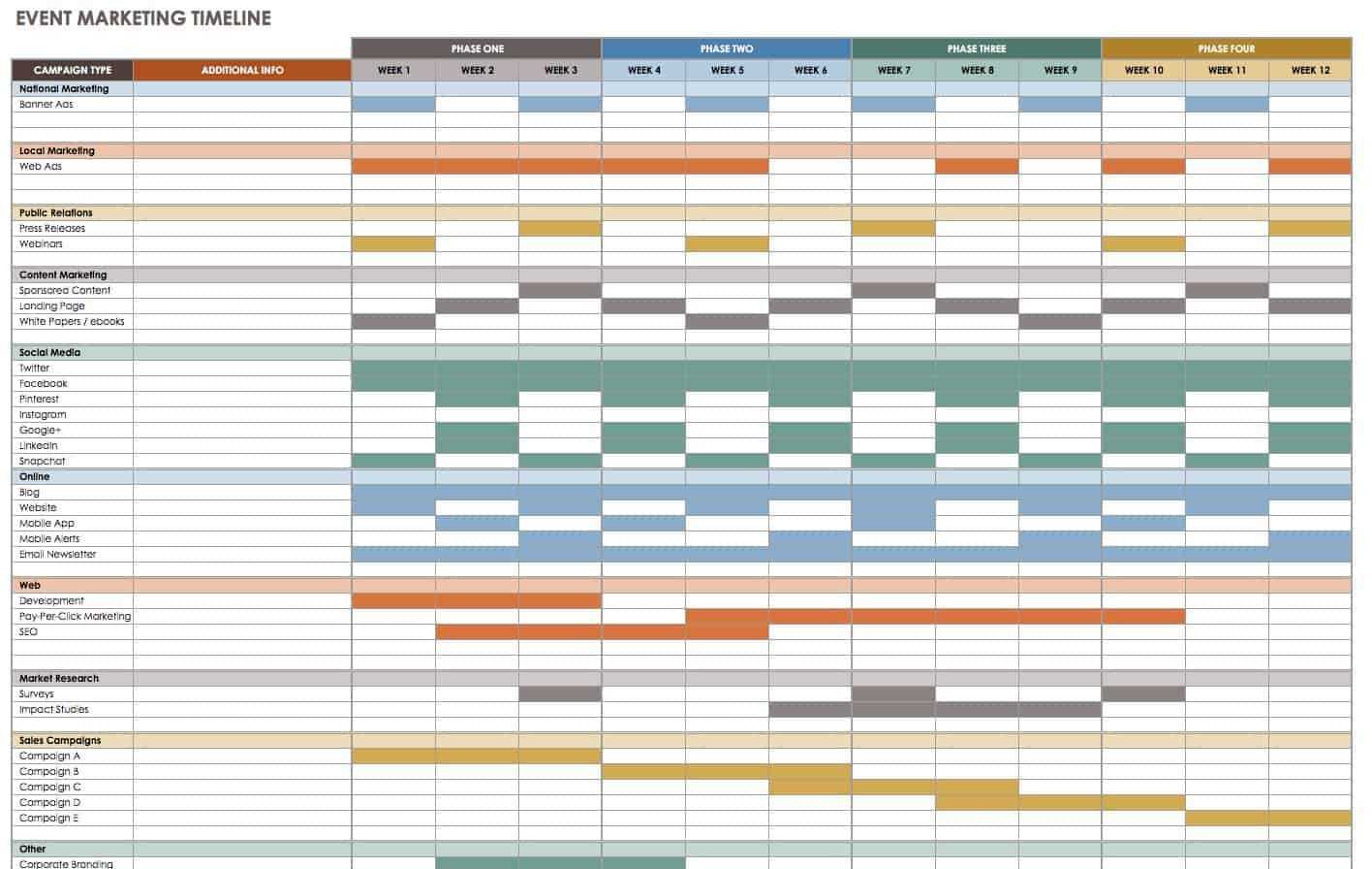 free event planning calendar template