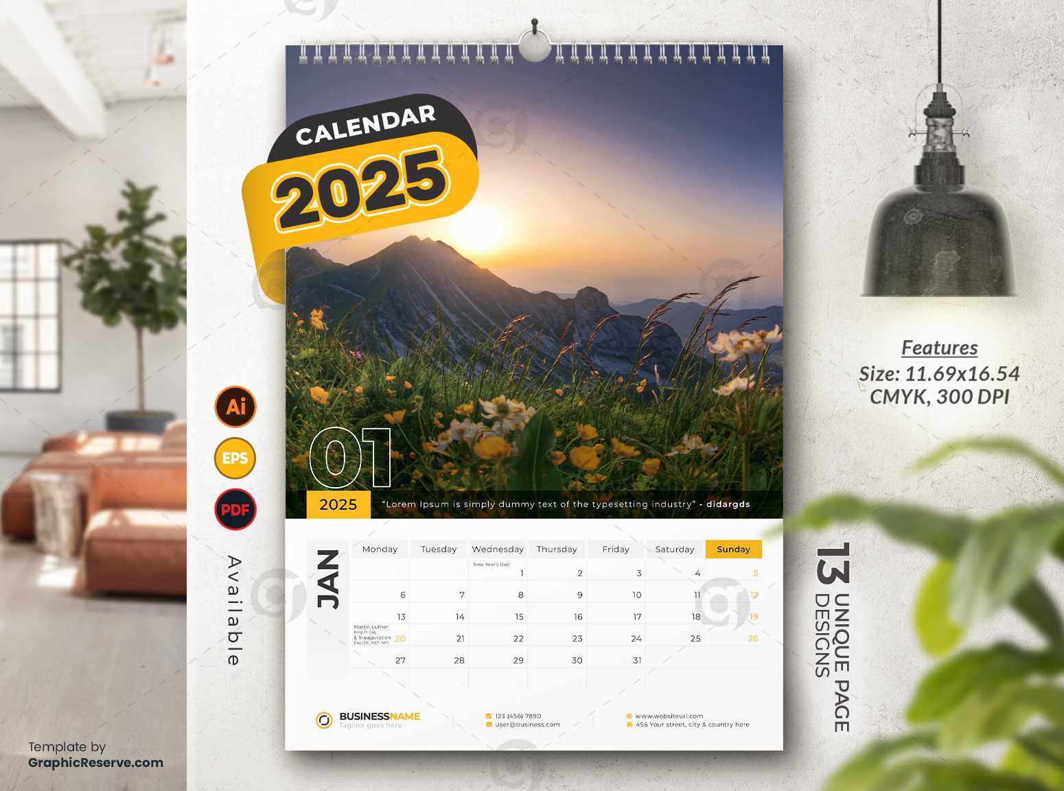 indesign 2026 calendar template