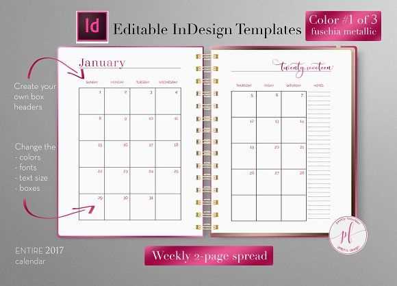 indesign photo calendar template