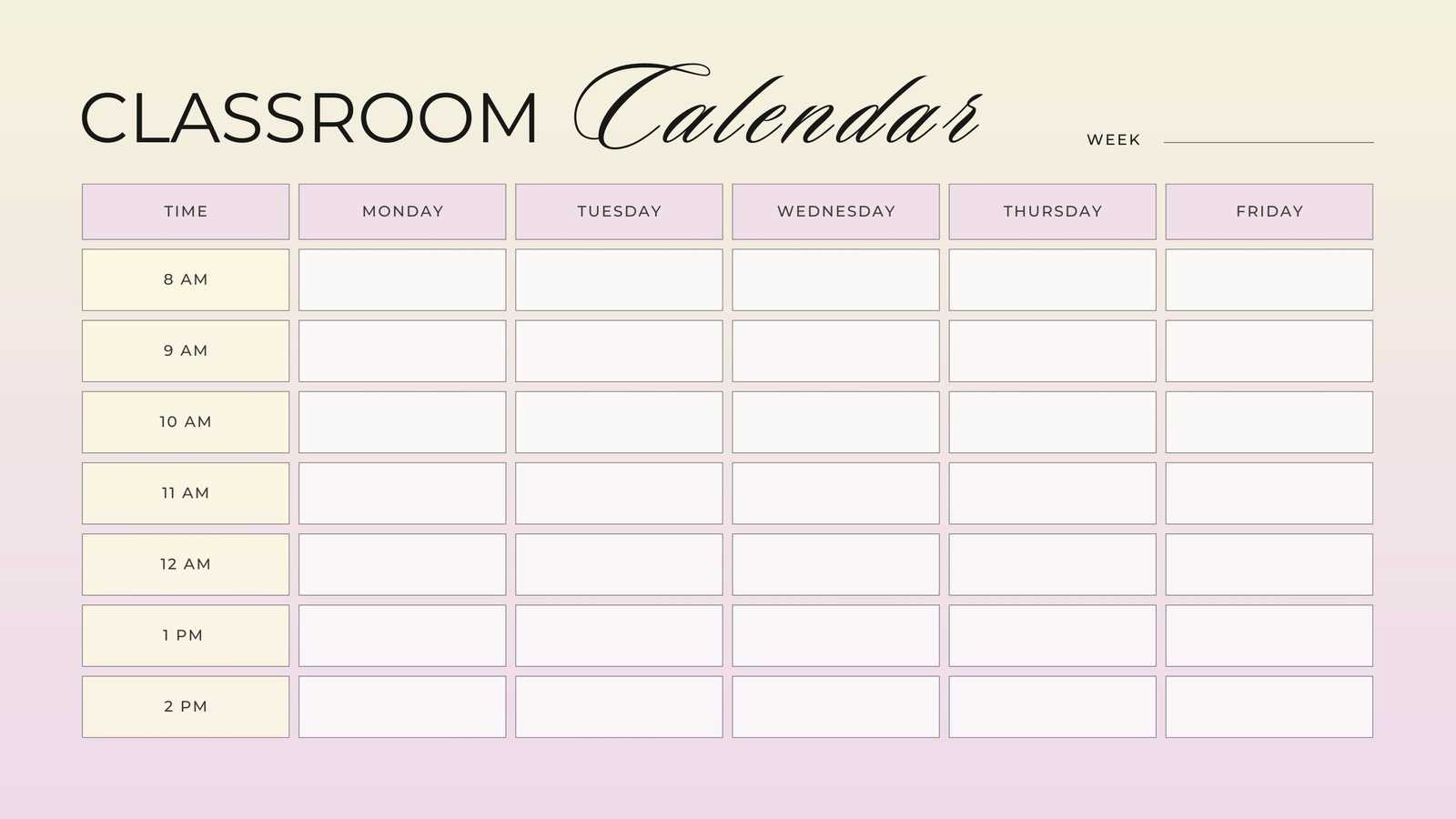 instructional calendar template