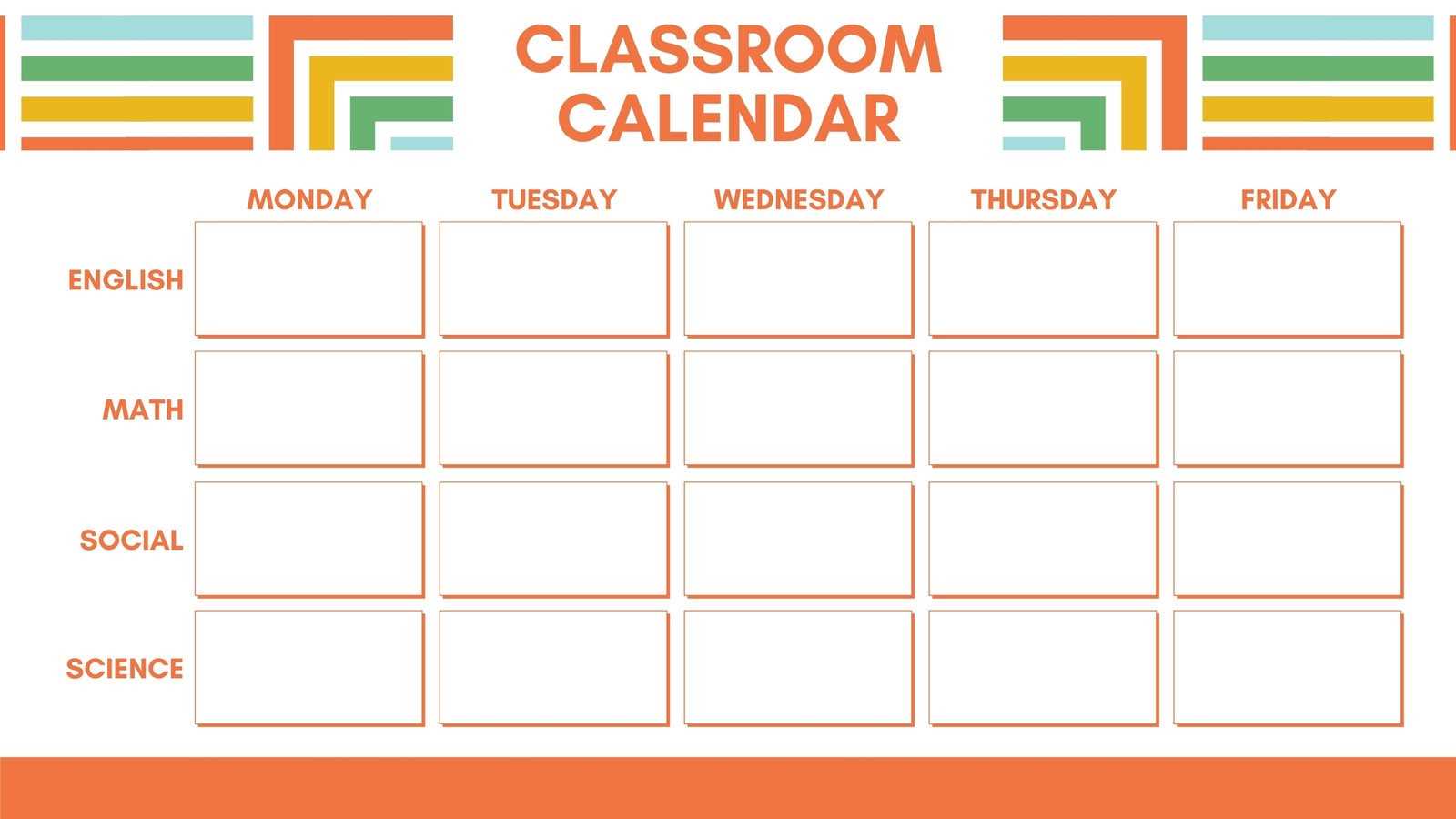 instructional calendar template