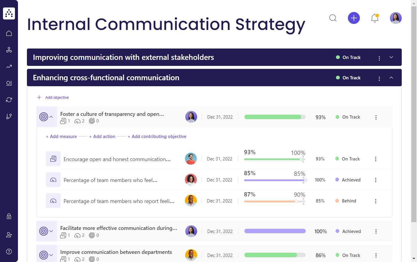 internal communications editorial calendar template