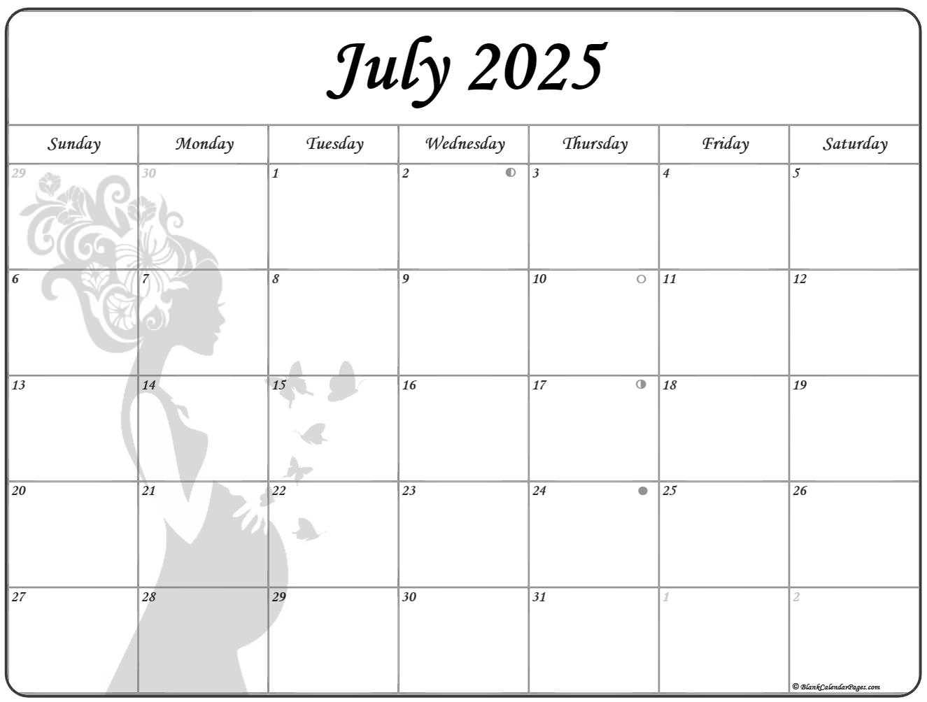 july template calendar 2025