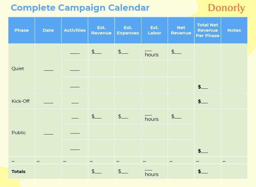 nonprofit board calendar template